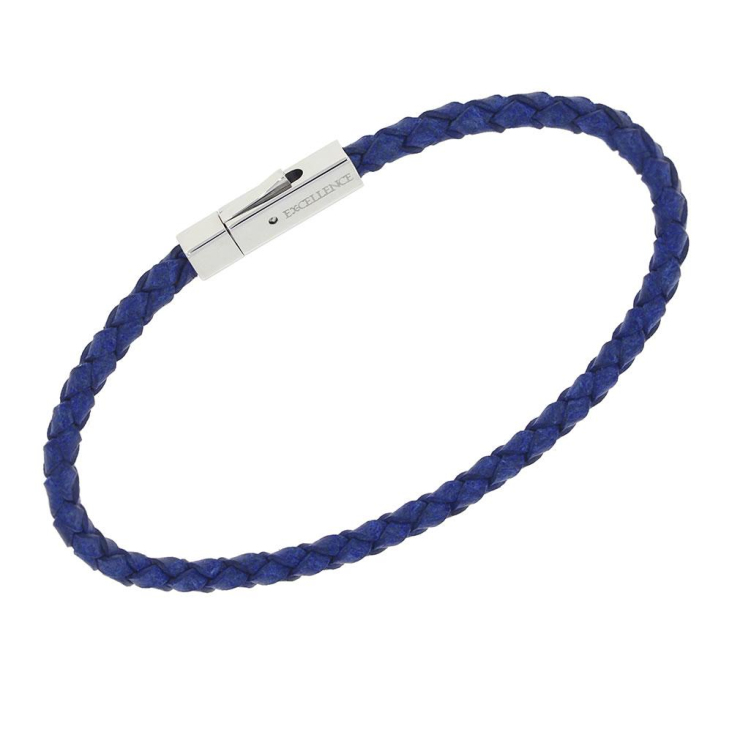 Bracelet en cuir bleu