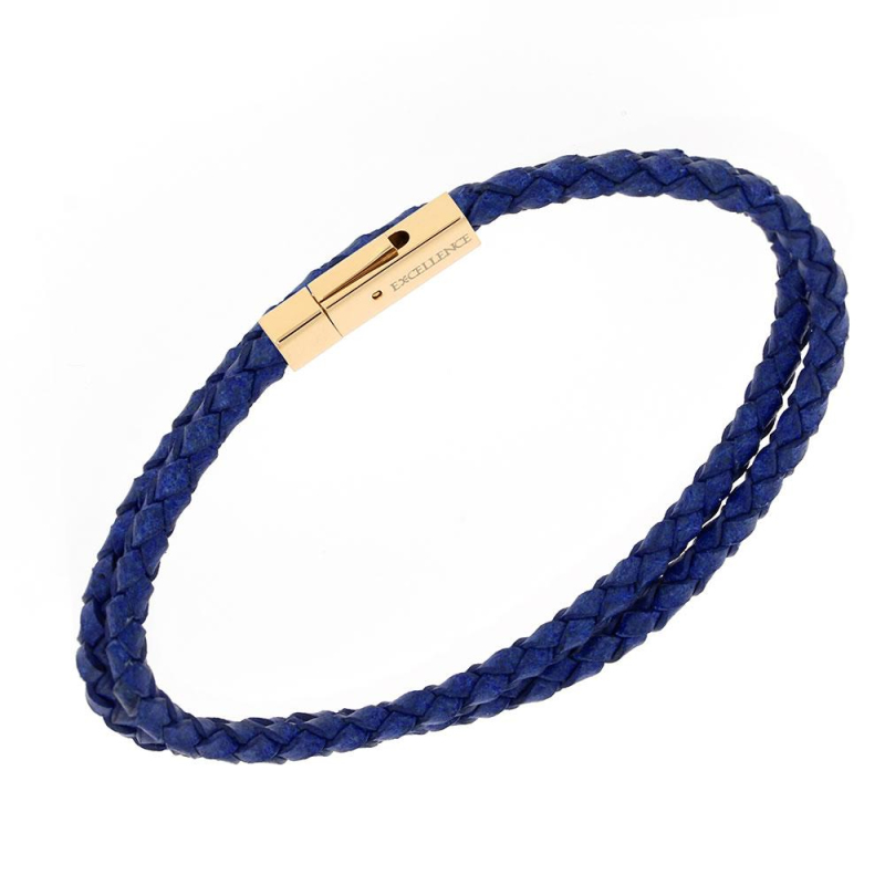 Bracelet en cuir bleu
