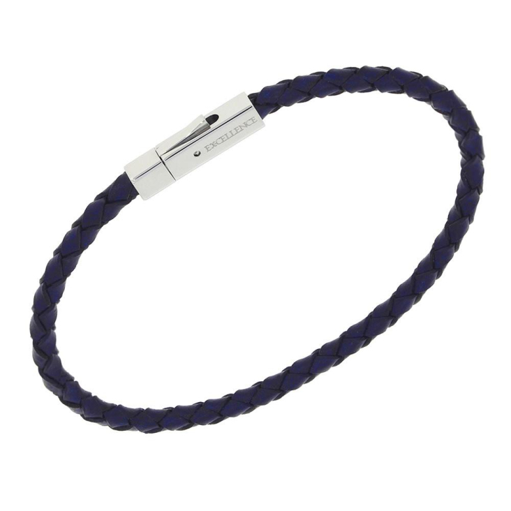 Bracelet en cuir bleu