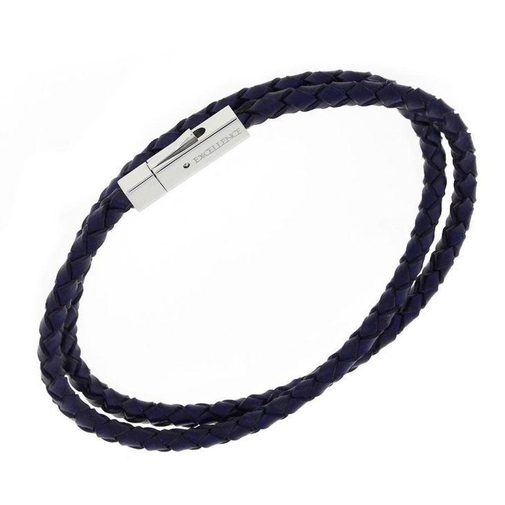 Bracelet en cuir bleu