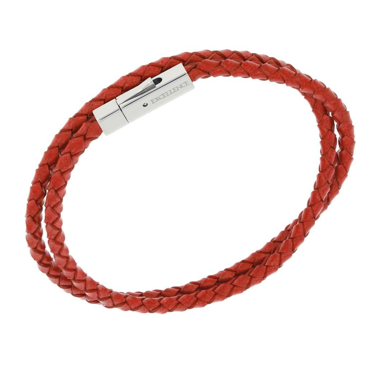 Bracelet en cuir rouge