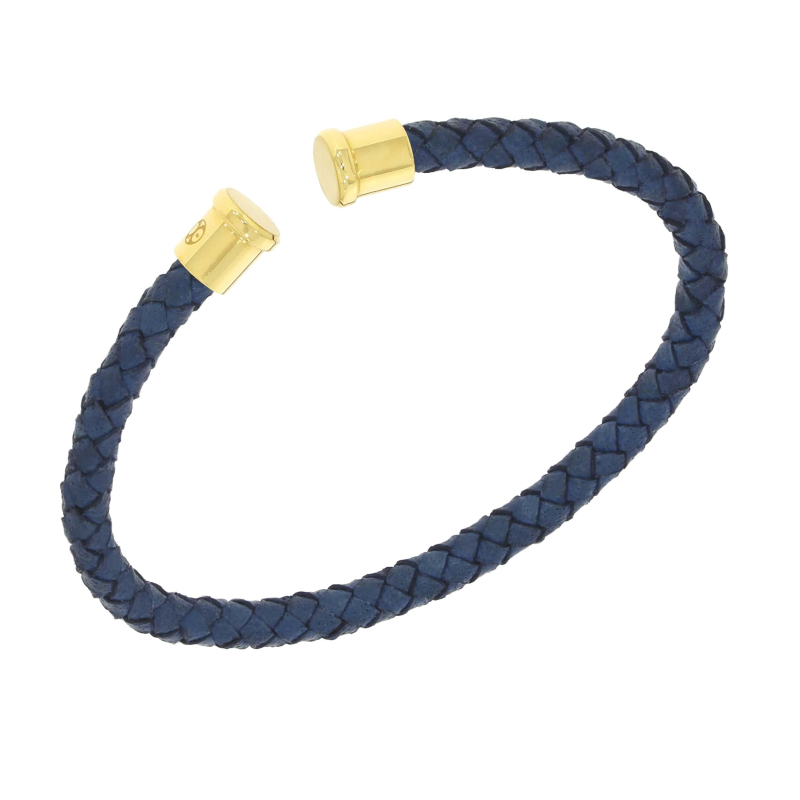 Cuir Bleu 4mm Excellence Caméléon Acier 316L Y Cuir Bleu 4mm Excellence Caméléon Acier 316L Y