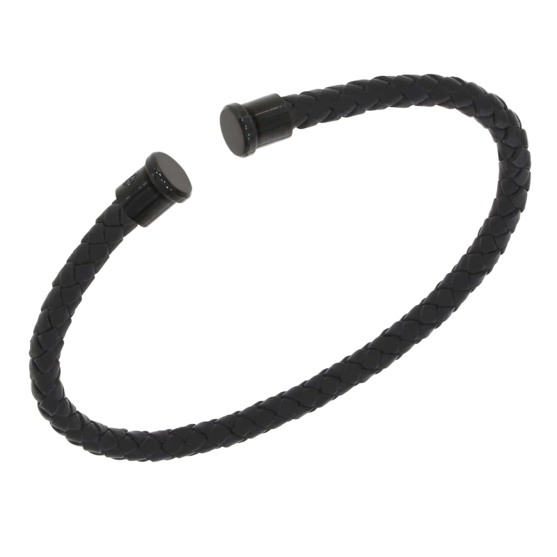 Cuir Noir 4mm Excellence Caméléon Acier 316L B Cuir Noir 4mm Excellence Caméléon Acier 316L B