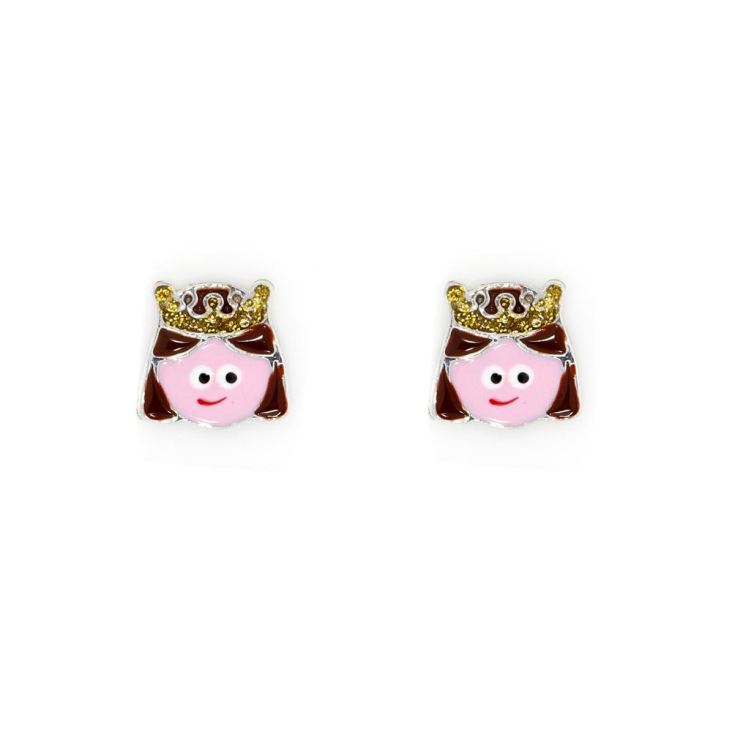 Puces d'Oreilles d'Oreilles Princesse Excellence Argent 925 Rh