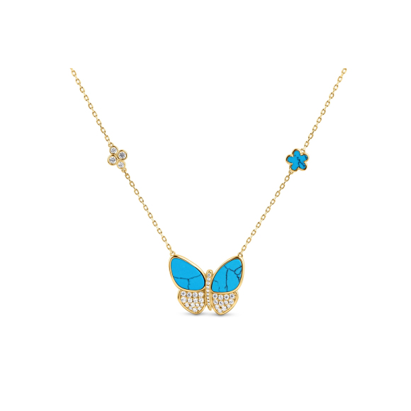 Plaqué Or 18K & Turquoise