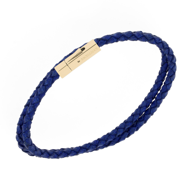 Bracelet en cuir bleu