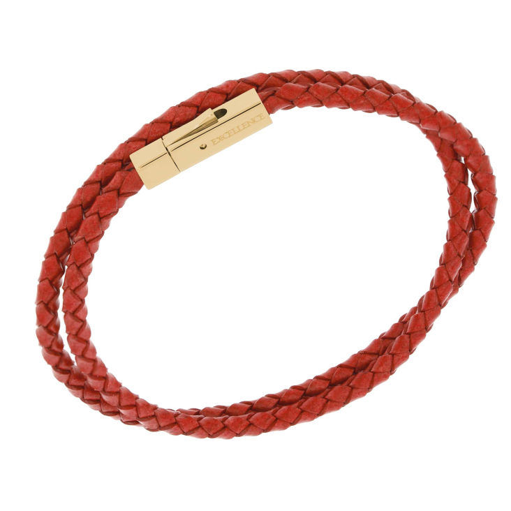 Bracelet en cuir rouge