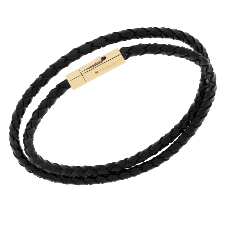 Bracelet en cuir noir