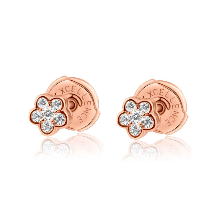 Puces d'oreilles margueritte Excellence Argent 925 RG
