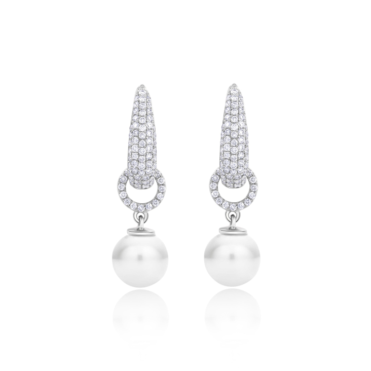 Boucles Excellence Or gris 750/1000 & Diamants