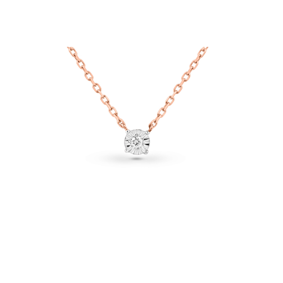 Collier Solitaire Excellence Or rose 750/1000