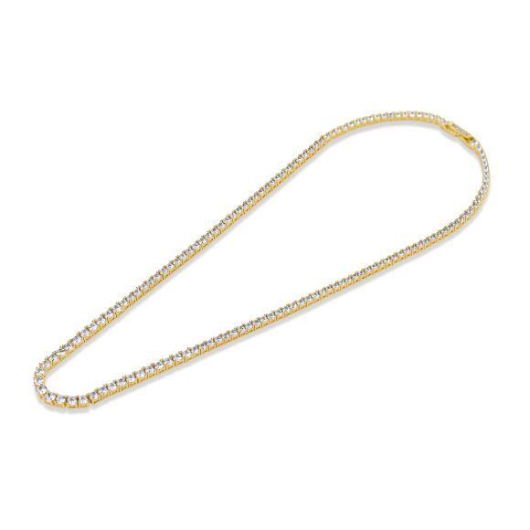 Collier rivière Excellence en Plaqué Or 18k 3Mic serti de zirconiums