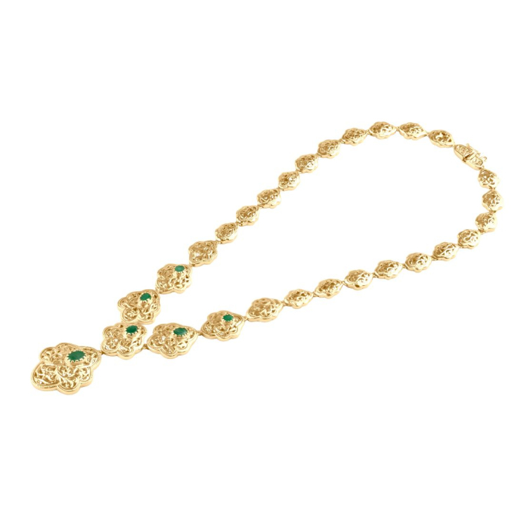 Collier Excellence Or jaune 18K & Emr 2