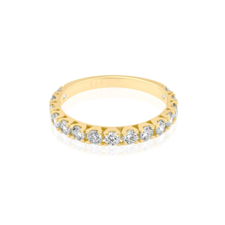 DEMI ALLIANCE EXCELLENCE OR JAUNE 750/1000 & DIAMANTS