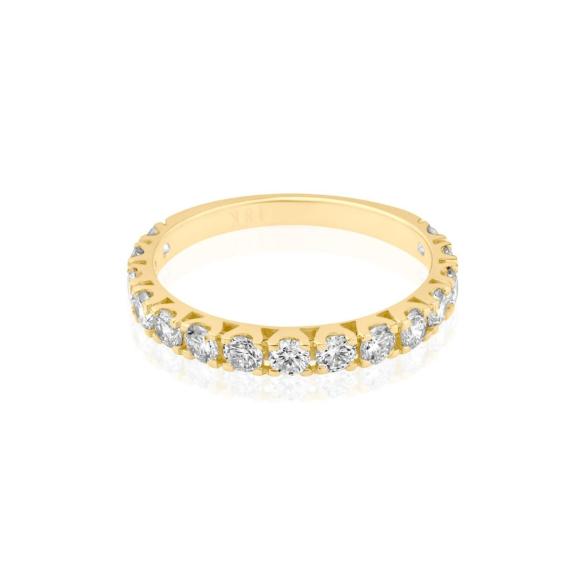 DEMI ALLIANCE EXCELLENCE OR JAUNE 750/1000 & DIAMANTS