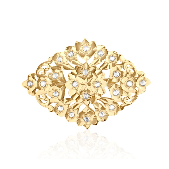 Broche Excellence Or jaune 18K & Rs