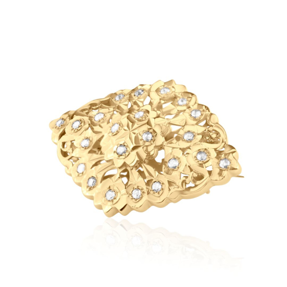 Broche Excellence Or jaune 18K & Rs