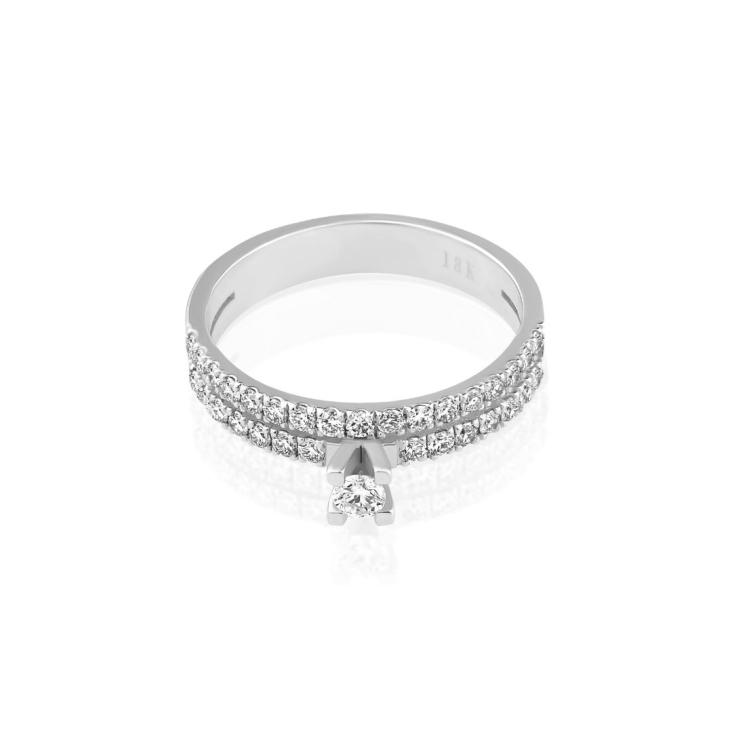 Solitaire & Alliance Excellence Or Gris 750/1000 & Diamants