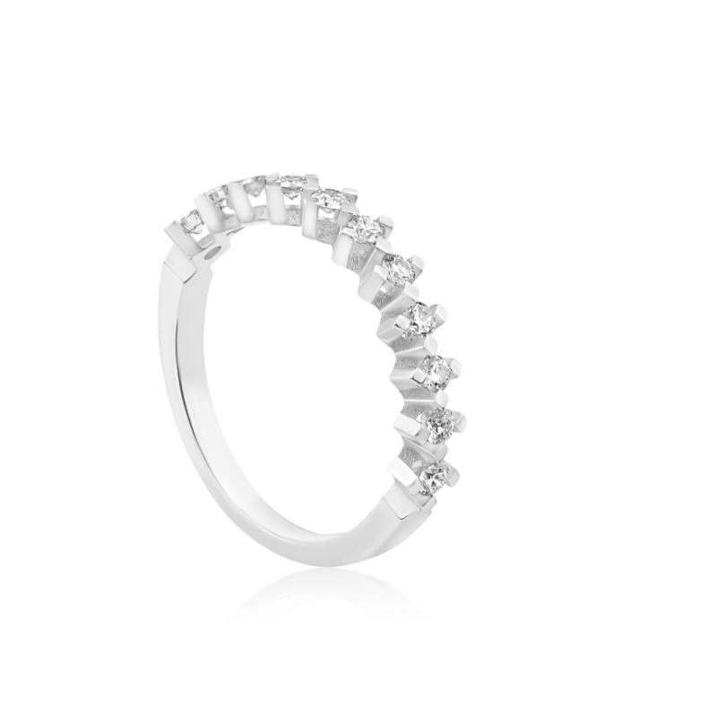 DEMI ALLIANCE EXCELLENCE OR GRIS 750/1000 & DIAMANTS DEMI ALLIANCE EXCELLENCE OR GRIS 750/1000 & DIAMANTS