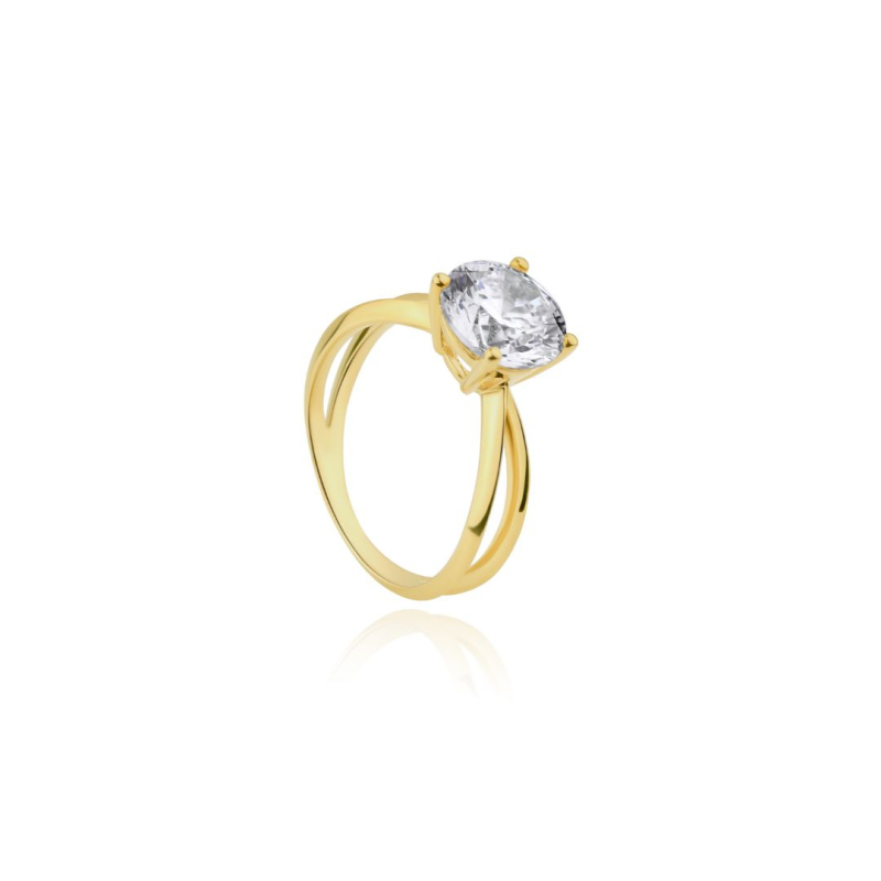 Bague solitaire Excellence Plaqué Or... Bague solitaire Excellence Plaqué Or...