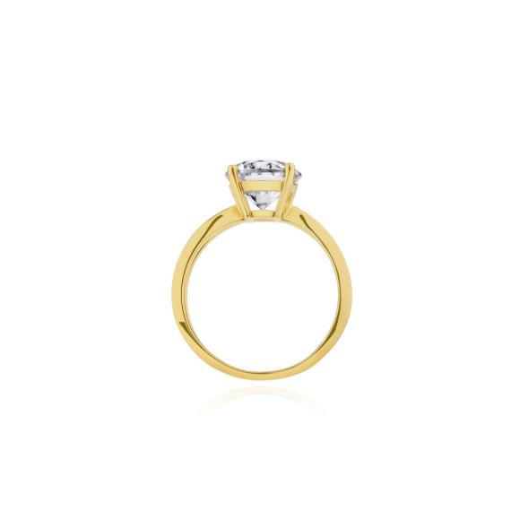 Bague solitaire Excellence Plaqué Or 18k 3Mic