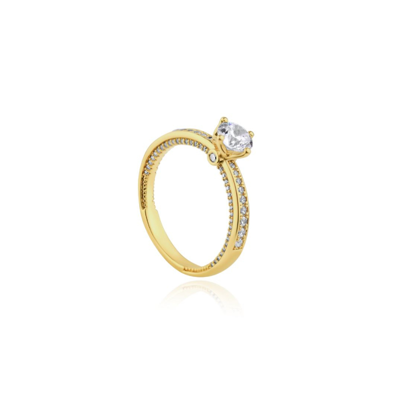 Bague solitaire et demi alliance...