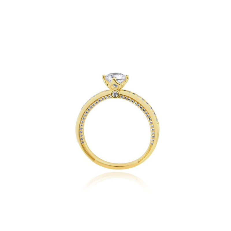 Bague solitaire et demi alliance...