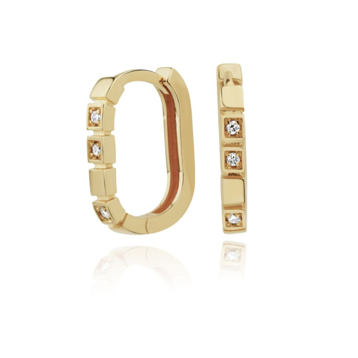 Créoles ovale Excellence Or jaune 750/1000 & Diamants