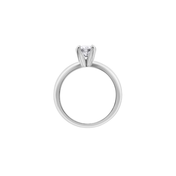 Bague Solitaire Excellence Argent 925 Rhodiée en Gris sertie d'un zirconium