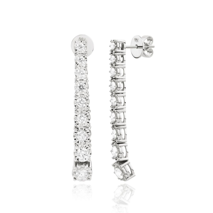 Boucles rivière Excellence Or gris 750/1000 & Diamants