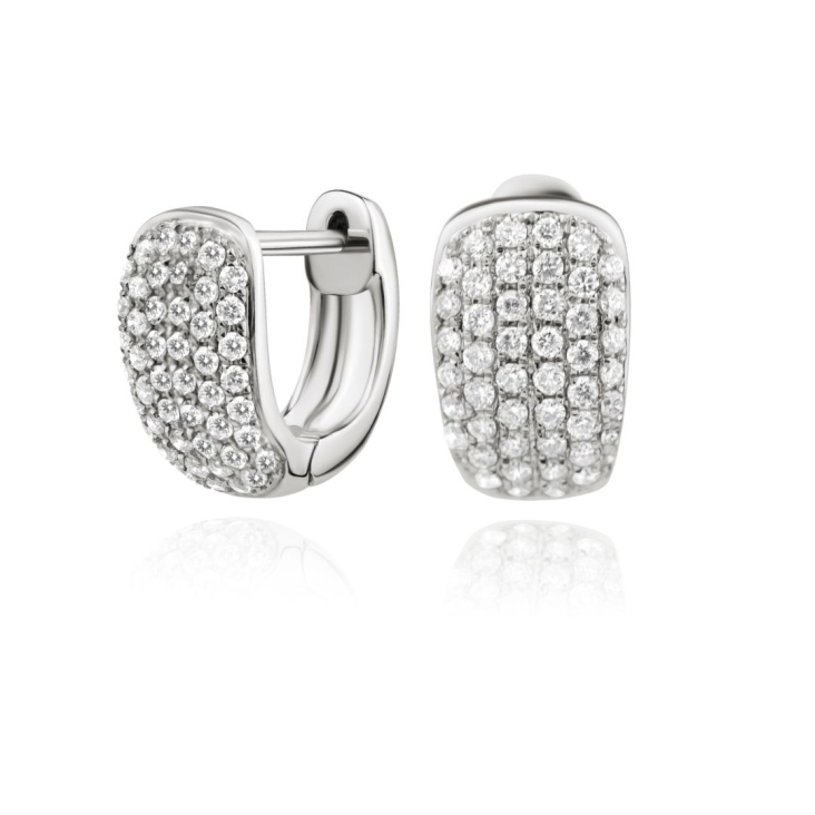 Créoles Excellence Or gris 750/1000 & Diamants