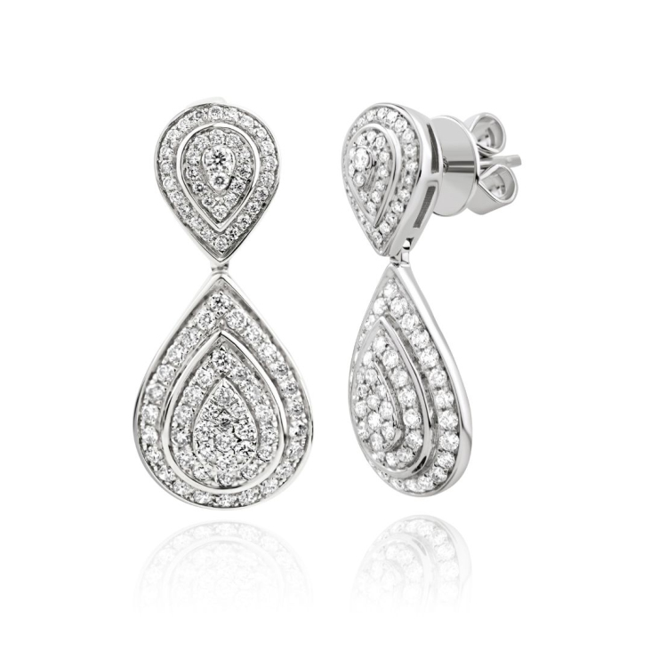 Boucles Excellence Or gris 750/1000 & Diamants