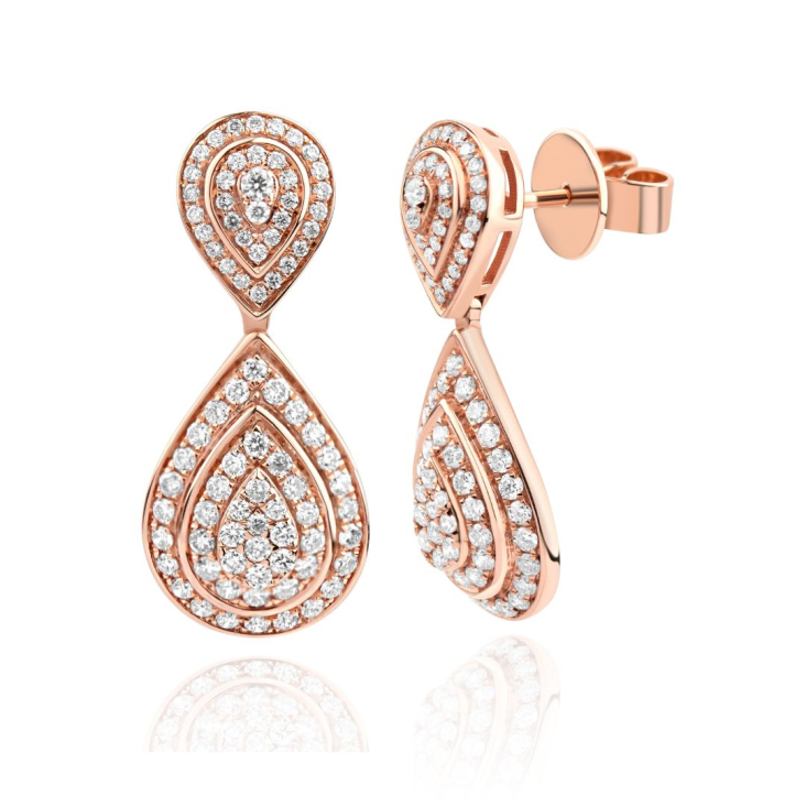 Boucles Excellence Or rose 750/1000 & Diamants