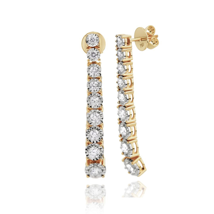 Boucles rivière Excellence Or jaune 750/1000 & Diamants