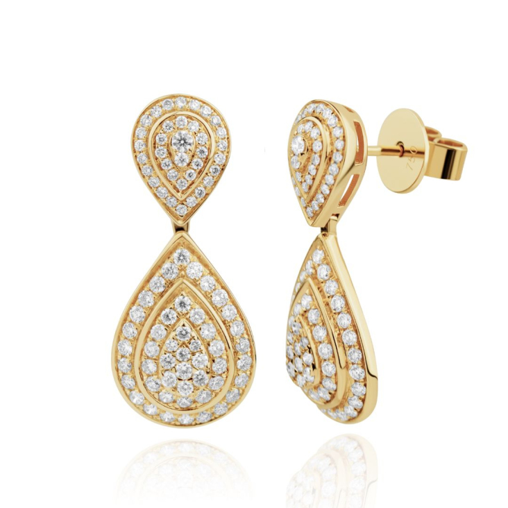Boucles Excellence Or jaune 750/1000 & Diamants