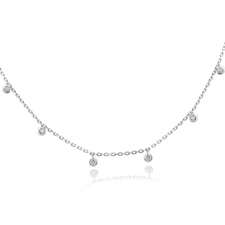 Collier Excellence Or gris 750/1000 & Diamants