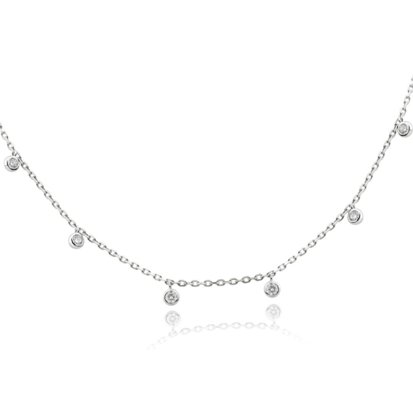 Collier Excellence Or gris 750/1000 & Diamants