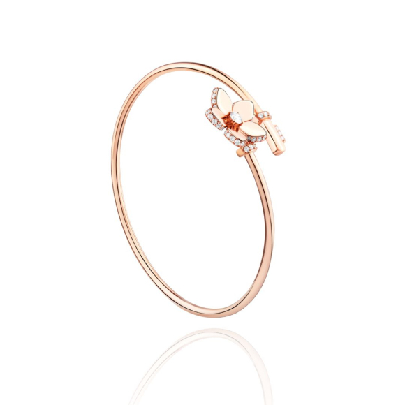 Bracelet Flower Excellence Or rose 750/1000 & Diamants