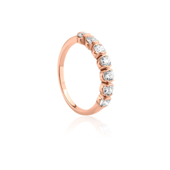 Demi alliance Excellence Or rose 750/1000 & Diamants