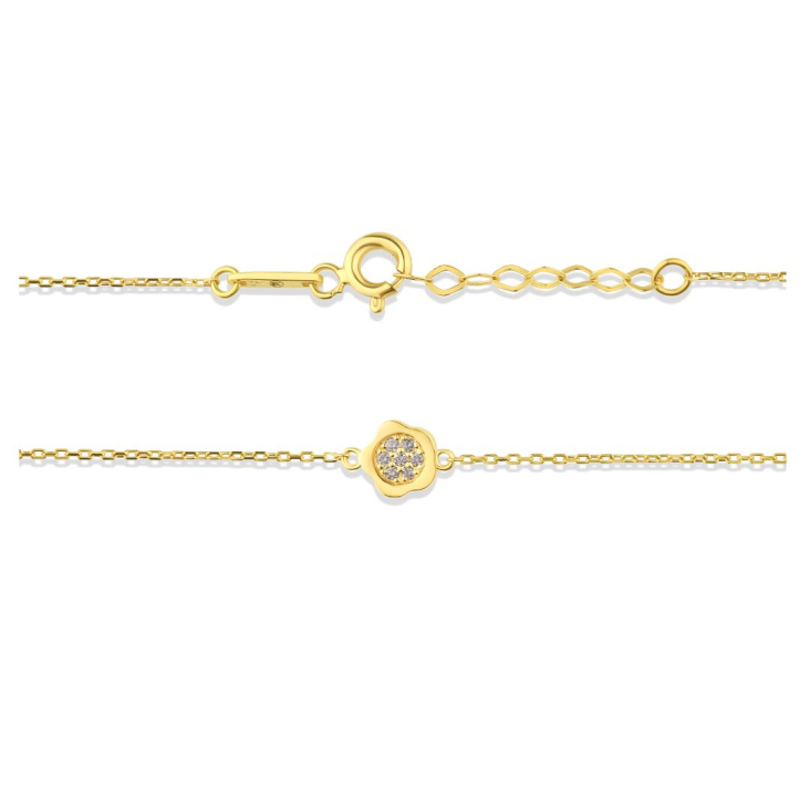 GOURMETTE MARGUERITE EXCELLENCE OR JAUNE 750/1000 & DIAMANTS 2