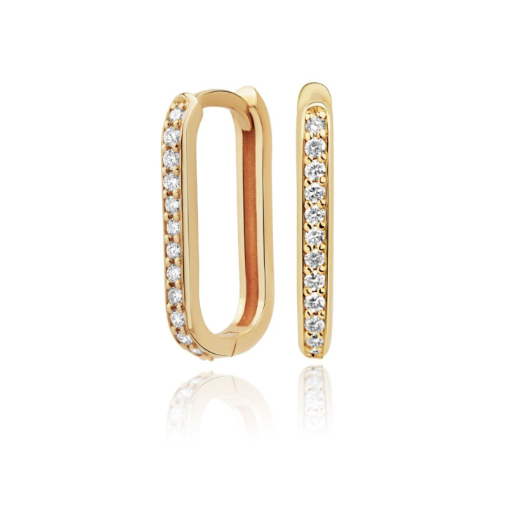 Créoles ovale Excellence Or jaune 750/1000 & Diamants