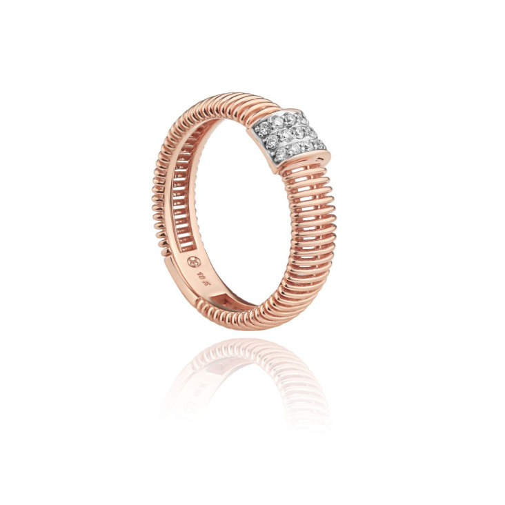 Bague Excellence Or rose 750/1000 & Diamants 2