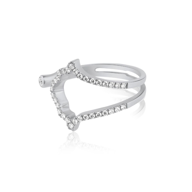 Bague khmissa Excellence Or gris 750/1000 & Diamants