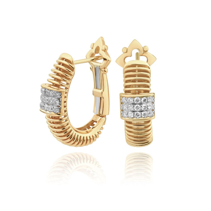 Créoles Excellence Or jaune 750/1000 & Diamants