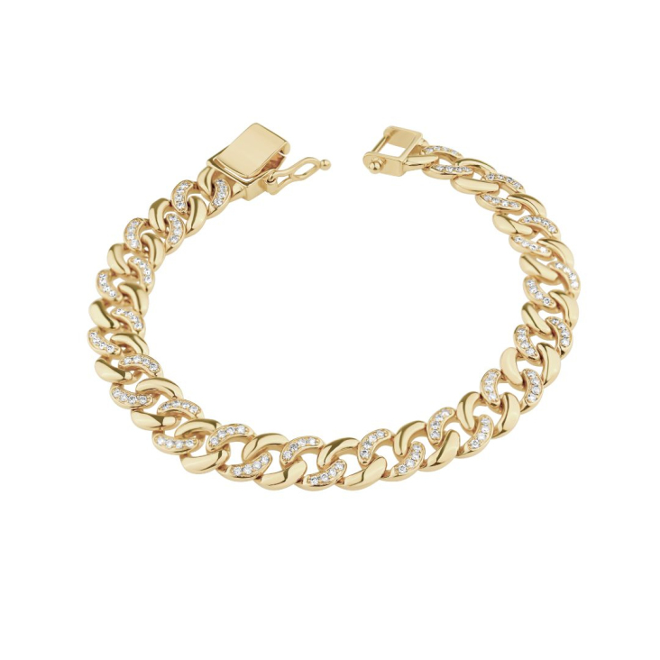 GOURMETTE EXCELLENCE OR JAUNE 750/1000 & DIAMANTS