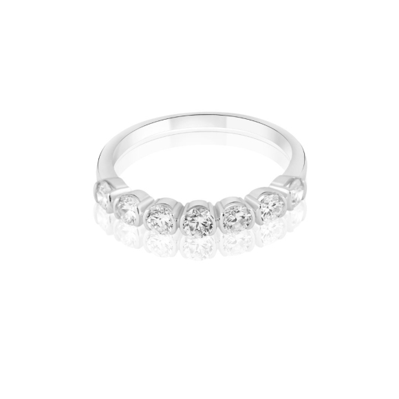 Demi alliance Excellence Or gris 750/1000 & Diamant