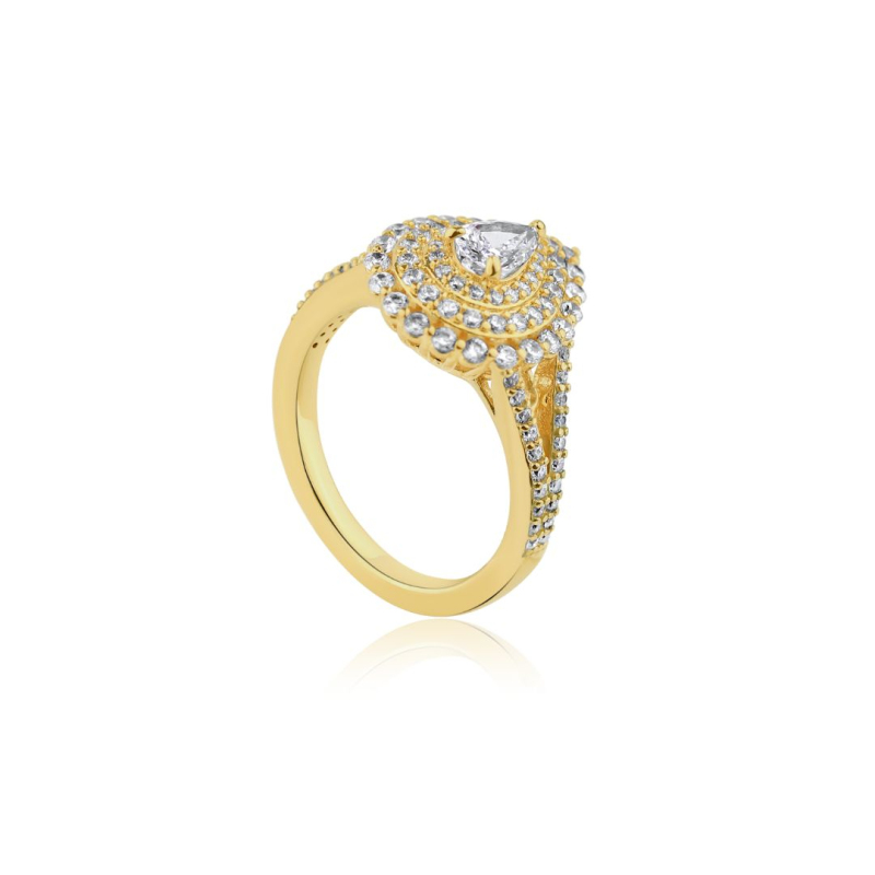 Bague poire Excellence Plaqué Or 18k... Bague poire Excellence Plaqué Or 18k...