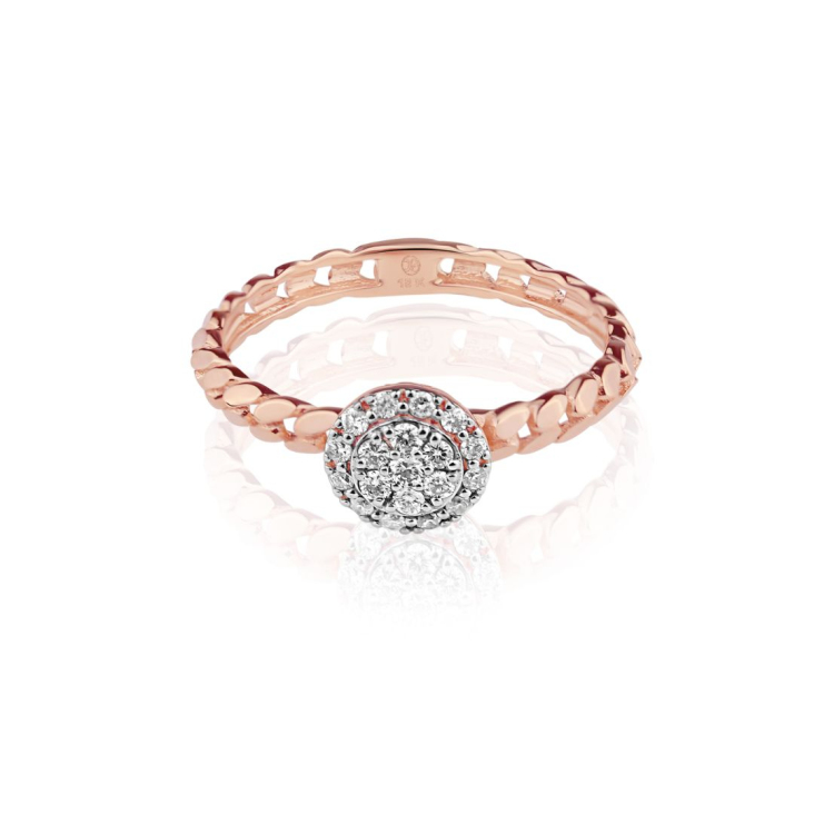 Bague marguerite Excellence Or rose 750/1000 & Diamants
