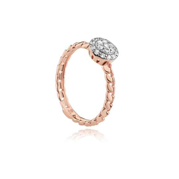 Bague marguerite Excellence Or rose 750/1000 & Diamants