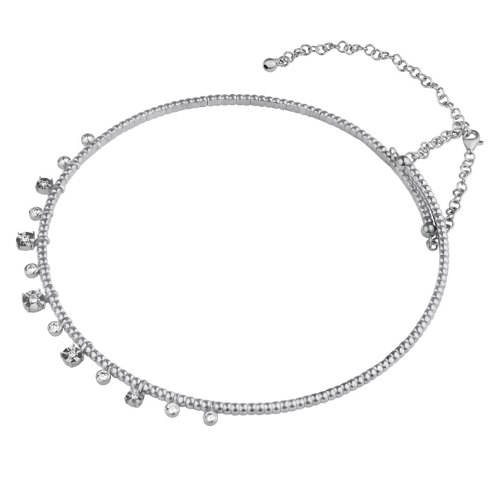 Choker Excellence Or gris 750/1000 & Diamants 2